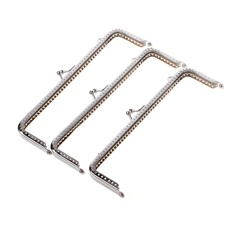 

THINKTHENDO 1PC Square Metal Frame Kiss Clasp For Handle Bag Purse Accessories DIY 18cm