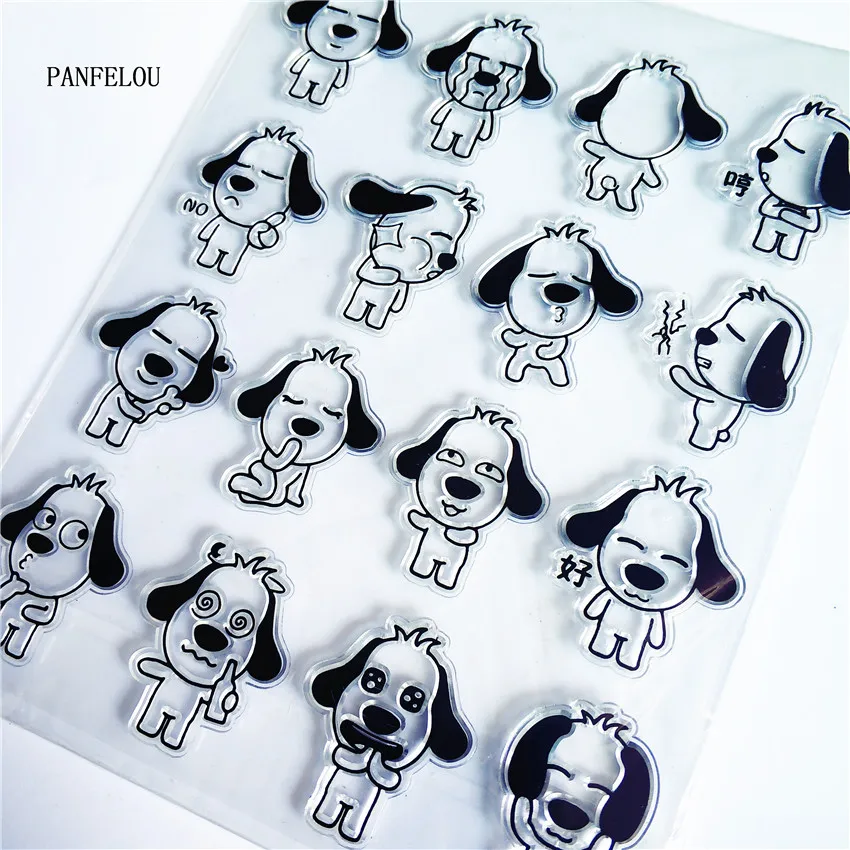 PANFELOU Cute dog look Transparent Silicone Rubber Clear Stamps cartoon for Scrapbooking/DIY Christmas wedding album | Дом и сад