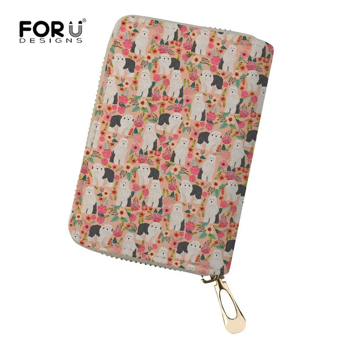 Y3958Z5 FORUDESIGNS/Старый Английский овчарка Цветок 18 отделений для карт для женщин и мужчин ID держатель визитных карточек Кошелек Carteira Mujer кошелек - Цвет: Y3958Z5