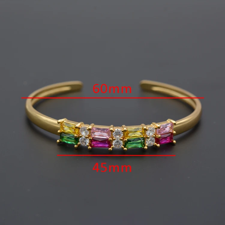 

Square box color oxidized zircon bracelets popular in Europe and America 2019 new product design