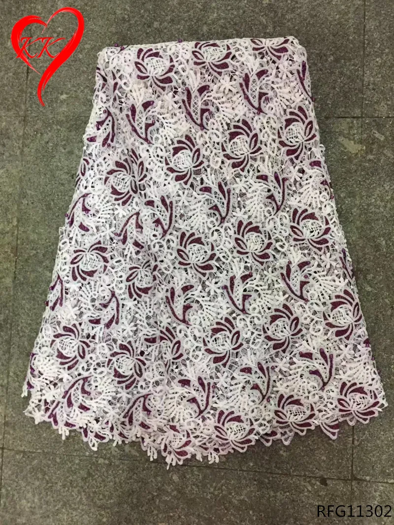 RFG113 KK Guipure cord lace fabric high quality African for dress 5 yards Nigerian mesh fabrics wholesale 2017 | Дом и сад