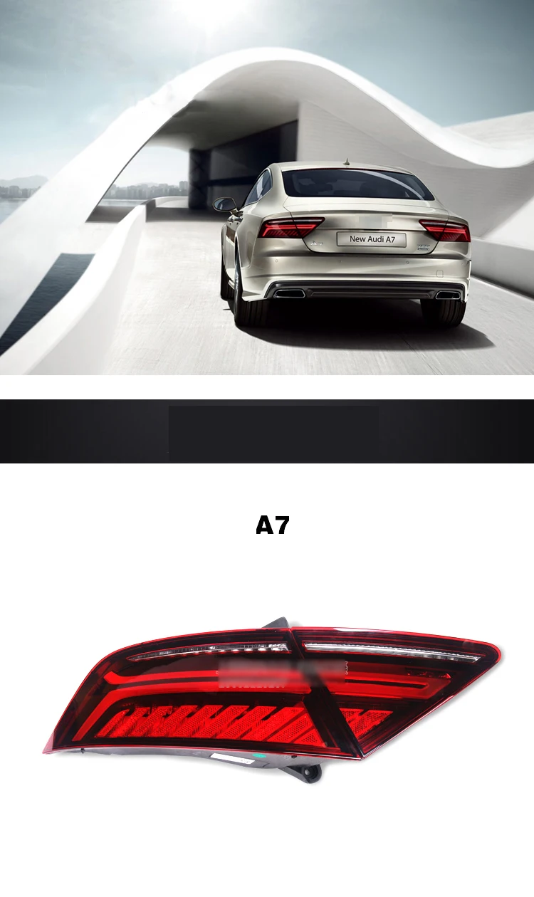 Автомобильный Стайлинг задние фонари чехол для Audi A7 задний фонарь 2012- светодиодный Audi A7 задние фонари задний багажник drl+ сигнал+ тормоз+ ревер