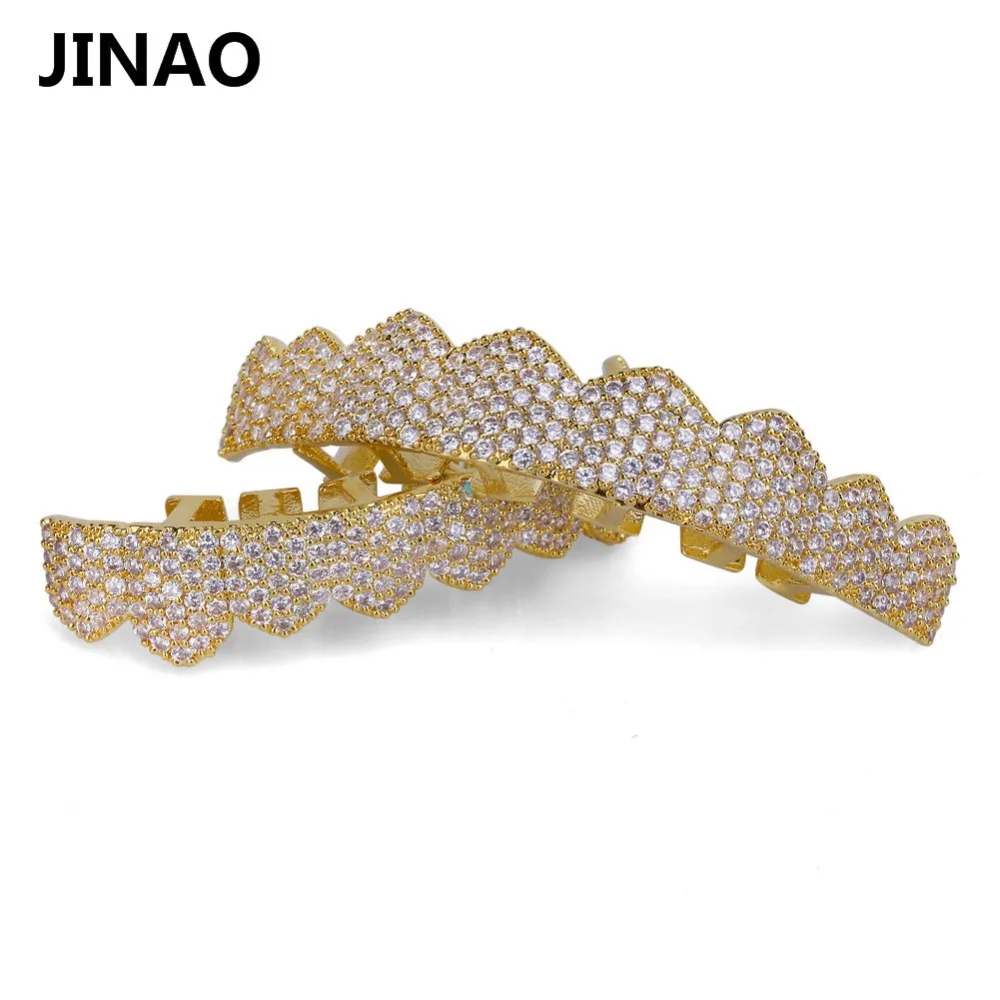 JINAO Золото Серебро Цвет ледяной из золота Grillz Кристалл ювелирные изделия верхнее