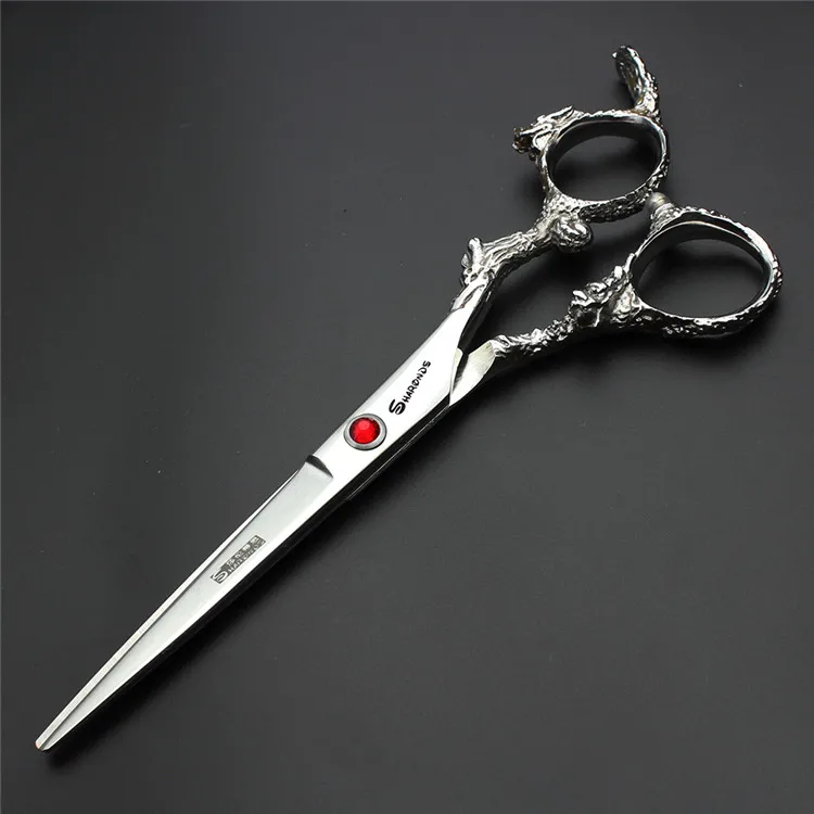 white cutting 6 дюймов ножницы для стрижки собак и кошек, высокое качество, японские ножницы для стрижки животных, филировочные ножницы, гравировка логотипа - Цвет: white cutting