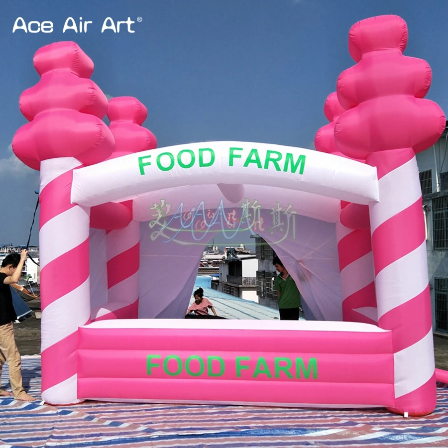

4mLX3mW Canival Treat Shop Inflatable Candy Factory Pop Corn,Juice Drink Service Counter,Ice Cream Sale Stand Booth For Sale