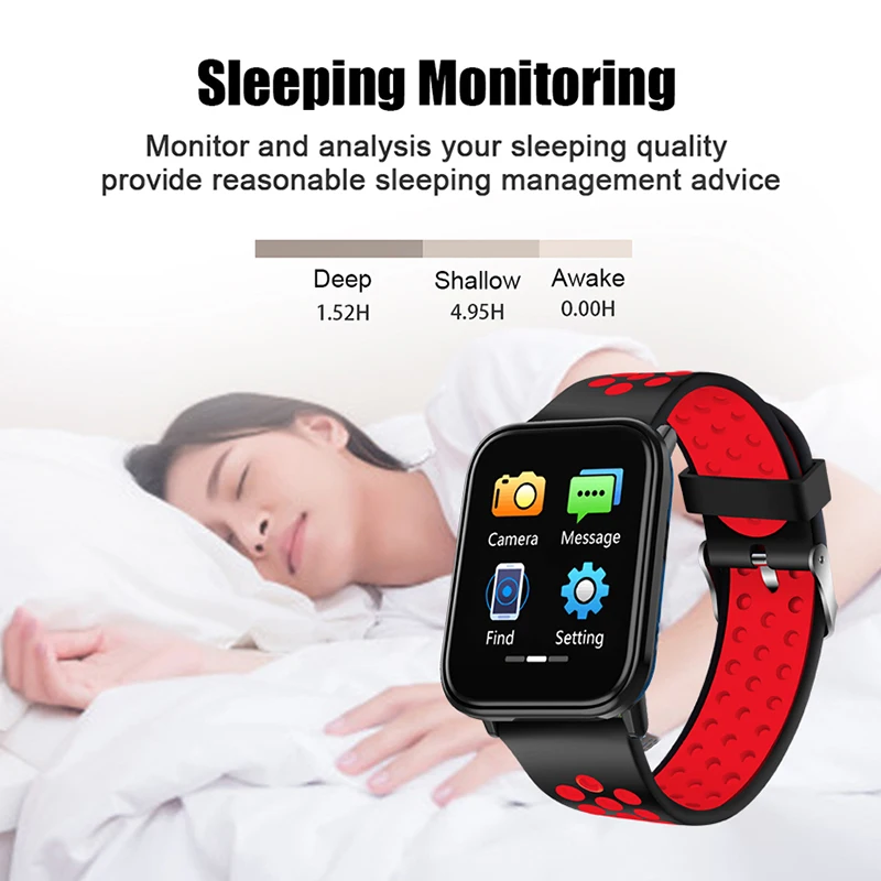 LIGE Smart Sport Bracelet IP67 Waterproof Fitness Watch Blood Pressure heart rate Monitor HD full Touch Screen For Android ios |