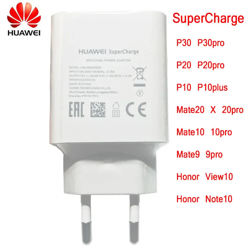 Зарядное устройство Huawei P30 P20 pro Mate 20X10 9 зарядка USB для Honor 10 View10 V20 быстрая