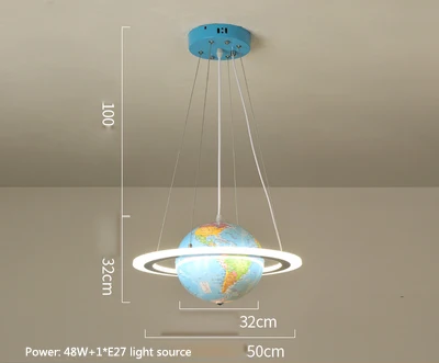 50cm Обеденная подвесной светильник современные творческие личности земли подвесной светильник led Детская комната led Защита глаз подвесные светильники - Цвет корпуса: 50cm