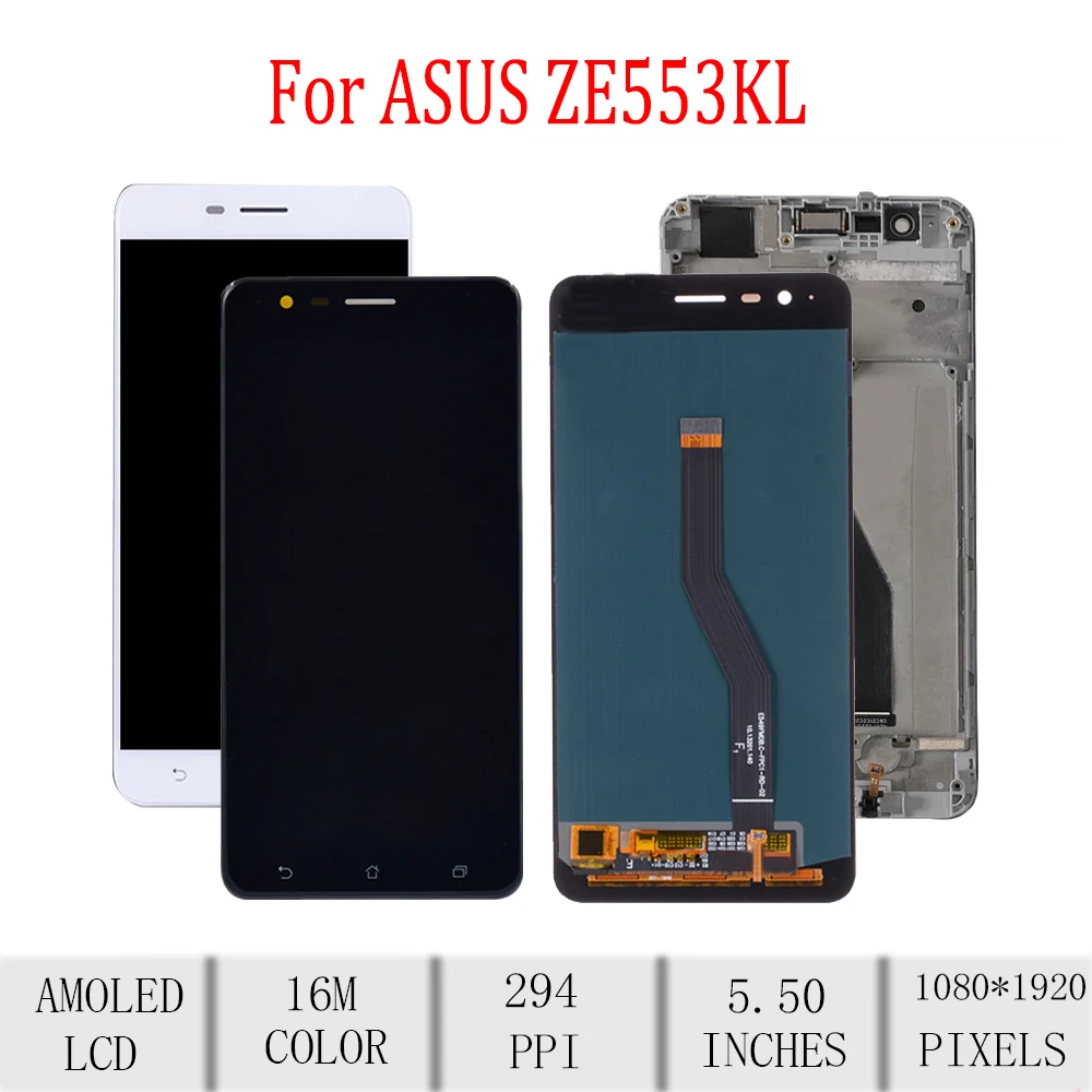Amoled 5 &quotоригинальный для ASUS Zenfone 3 Zoom ZE553KL ЖК дисплей сенсорный экран с рамкой