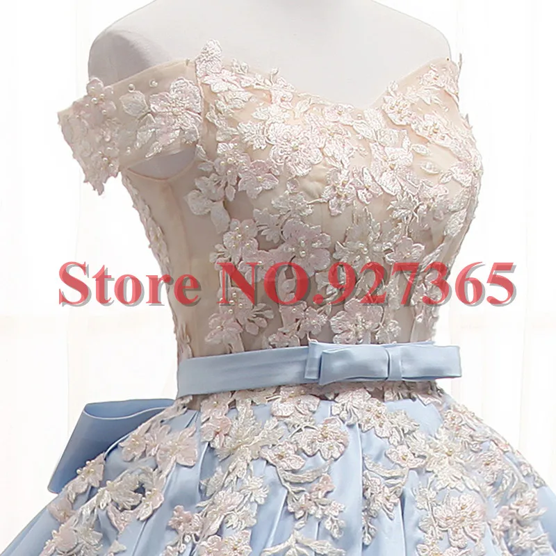 Vestido de festa светло-голубое атласное вечернее платье длинное со шлейфом De Soiree Vestidos