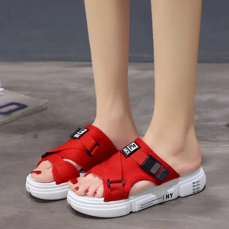 Модные уличные тапочки Летняя обувь женская повседневная дышащие сабо сандалии