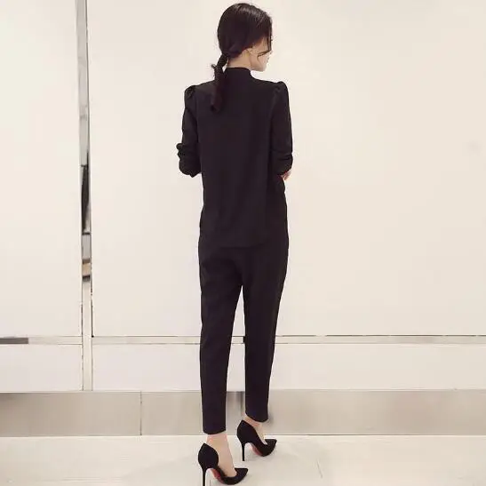 Женский комбинезон GOOD quality 2020 с длинным рукавом, V-образным вырезом и бантом на запахе, из шифона, элегантный, на осень.