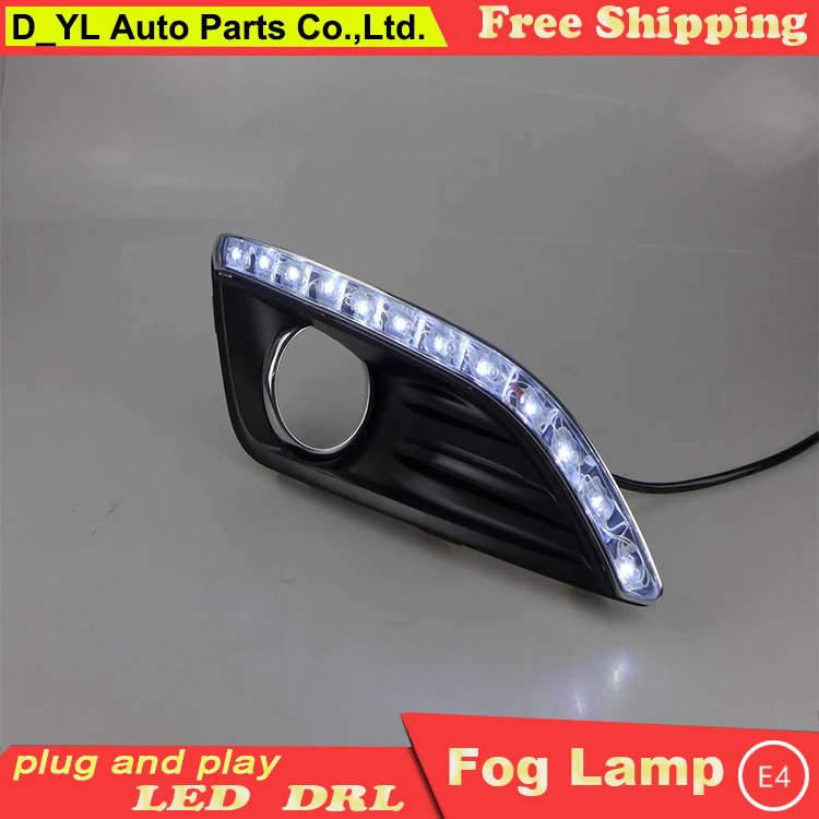 Car styling For Ford Fiesta 2013-2014 LED DRL led fog lamps daytime running lights High brightness guide A style | Автомобили и