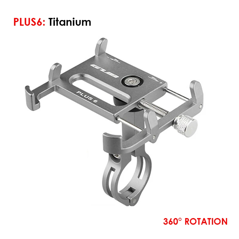 Plus-6Titanium Алюминиевый держатель для мотоцикла заднего вида Регулируемый универсальный держатель для крепления мобильного телефона на велосипед телефон gps подставка для руля для iPhone - Цвет: Plus-6Titanium