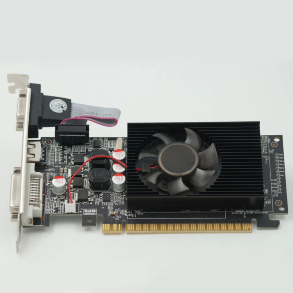 PC Accessories Office DVI VGA Game Host Desktop HDMI PCI-E 2GB DDR3 64BIT Graphics Card High Definition Computer CD Dirver |