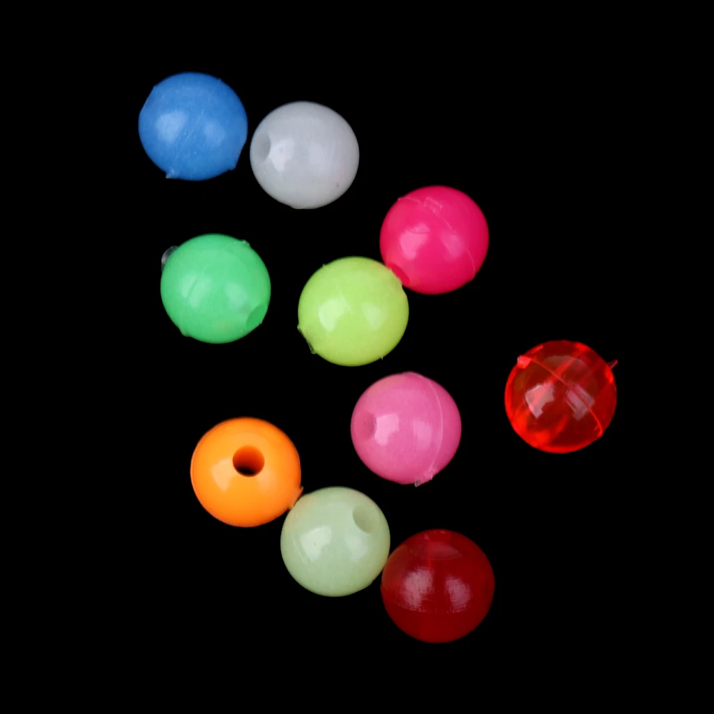1000 Pieces Luminous Fishing Beads Lure Night Glow Beads Fishing Beads Kit Fishing Tackle Tools for Stream Pool Lake River