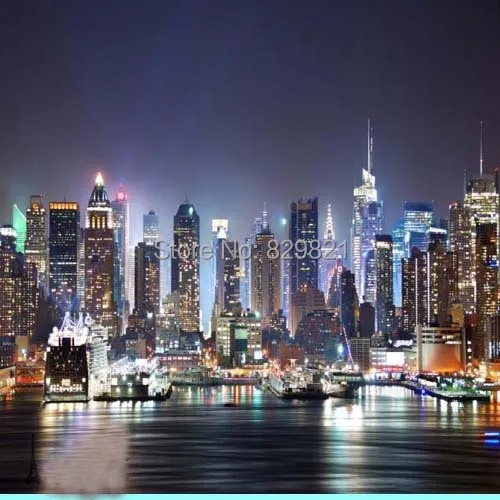 

3D LARGE CITY NIGHT Murals Wallpaper Wall Paper Wall Print Decal Wall Decor Indoor Wall Mural Home Decoration Customized