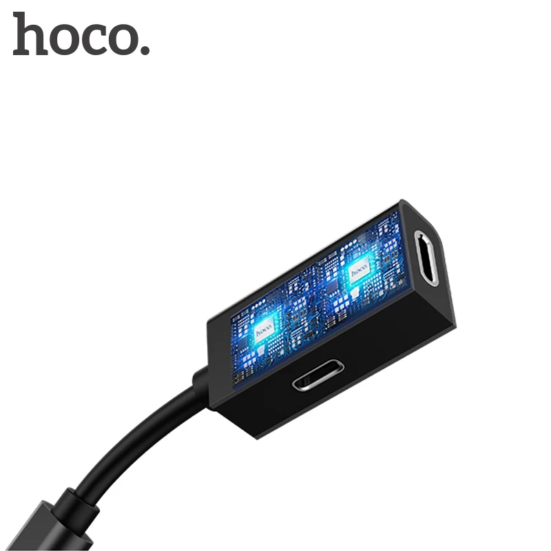 Hoco для Lightning до 3.5 мм Разъем Jack 2in1 Зарядка Аудио Адаптер Кабель Наушников
