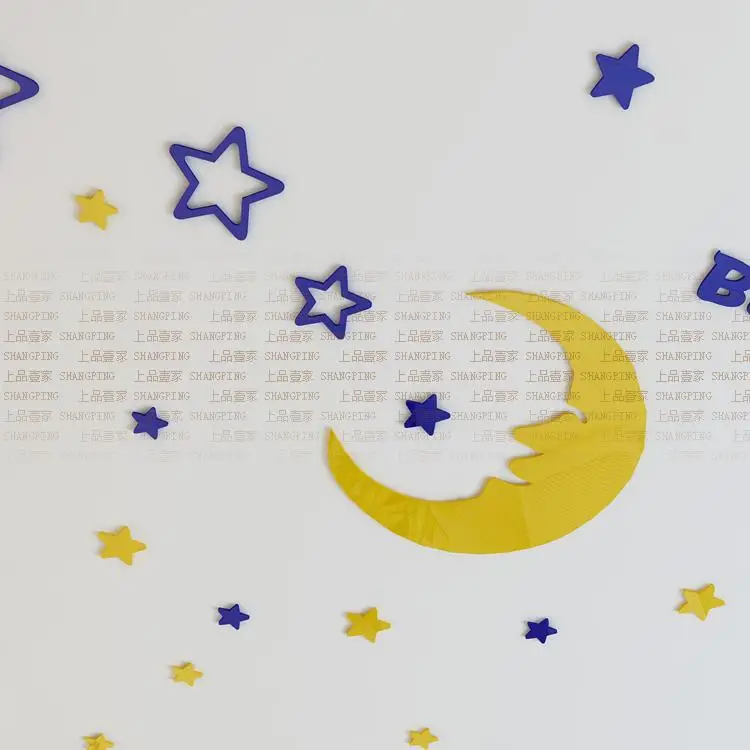 Moon stars Acrylic 3d wall stickers For kids room Child room Kindergarten Cartoon DIY art  wall decor stickers Waterproof
