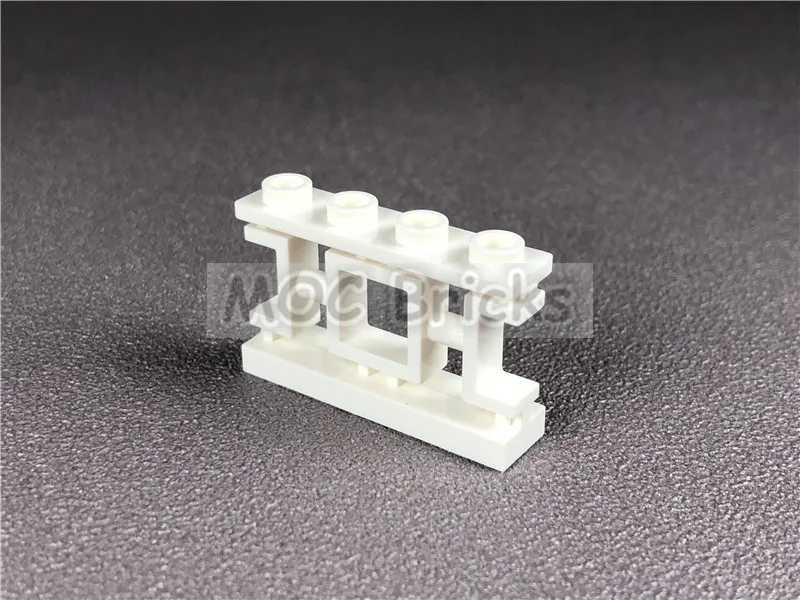 12 шт./лот MOC кирпичи белый забор 1x4x2 декоративные азиатские решетки с 4 шпильками