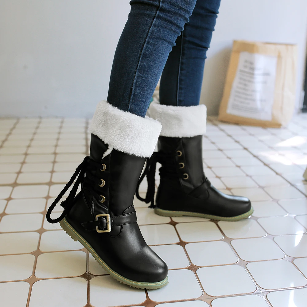 2017 ботинки Botas Mujer Зимние сапоги на высоком каблуке Большой размер 34 52 Новая