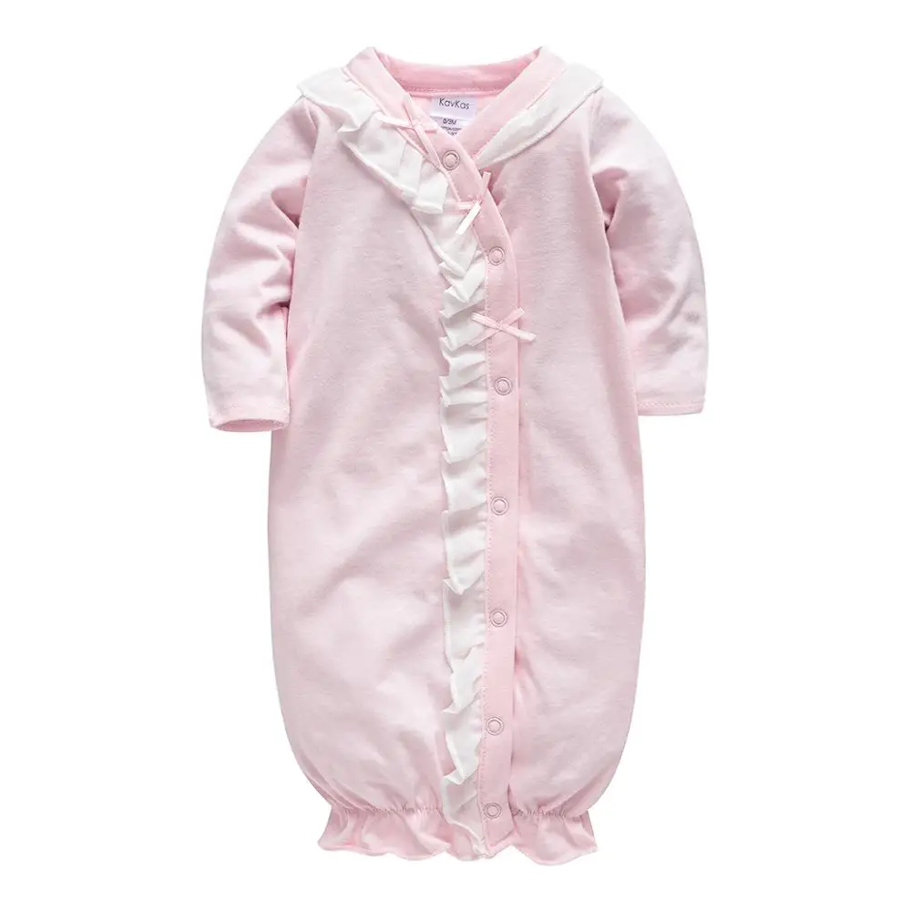 

Kavkas детские комбинезоны для девочек с длинным рукавом, розовые хлопковые пижамы для младенцев, пижамы для девочек 0-3 месяцев, детская одежда