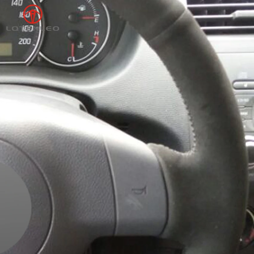 LQTENLEO черная замша DIY ручной прошитой рулевого колеса автомобиля Обложка для Suzuki SX4 Alto Swift Старый Swift всплеск Opel Agila