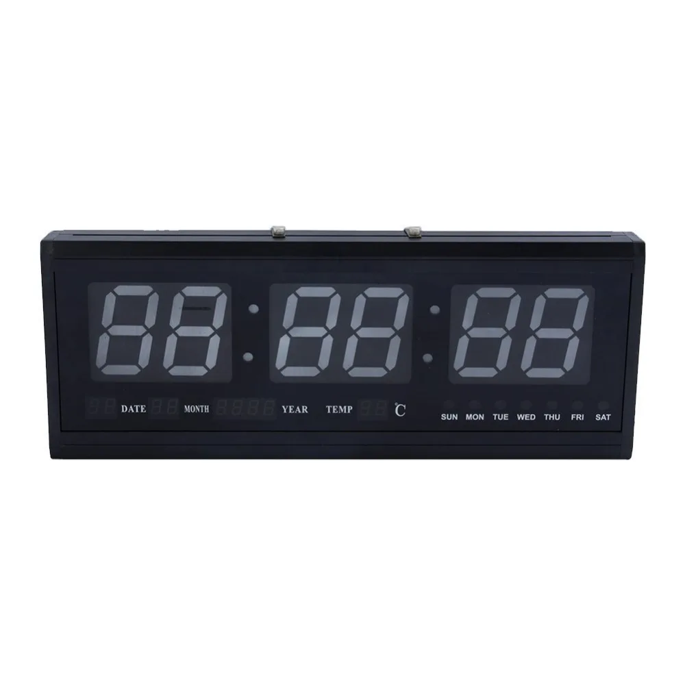 LED Wall Clock Digital Calendar Watch with Temperature Week and Date Battery Back up Big Numbers for Living Room Office | Дом и сад