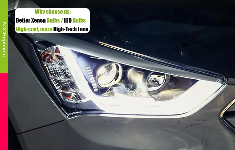 Автомобильный Стайлинг для нового Санта Фе светодиодный фары IX45 фары DRL Объектив двойной луч H7 HID XenonBi Xenon объектив