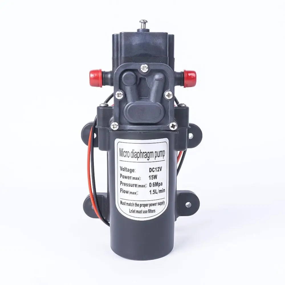12V-15W DC 12 В 15 Вт 130PSI 1.5L/мин Электрический мембранный насос Самовсасывающий бустер домашний сад контроль возврата автомойка - Напряжение: 12V-15W