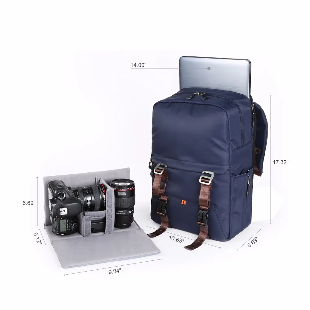 Рюкзак для камеры K &amp F водонепроницаемый большая емкость 14 &quot дорожная сумка