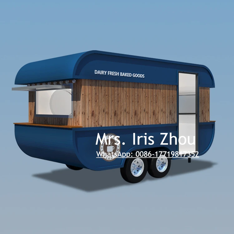 Popular multifunctional mobile pizza cart, mobile food vending caravan for sale