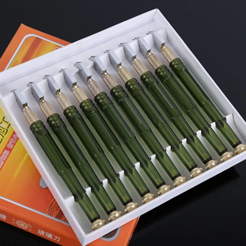 

5pcs Professional Glass Cutter Roller Diamond Tip Antislip Carbide Metal Plastic Handle Oil Feed Cutting Tool Ceramic Tile DIY C