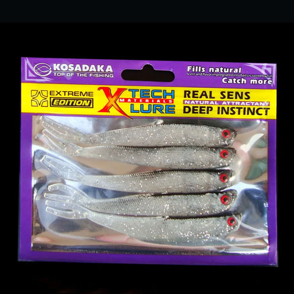 5 шт./пакет Рыбалка мягкие приманки Супер натуральный Аттрактант черный