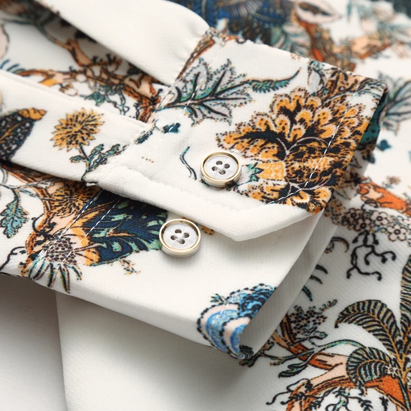 

Men Long Sleeve Shirts Large Size S M XL XXL 6XL 7XL Fashion Business Banquet Men Dress Shirt High Quality Flower Shirt Men