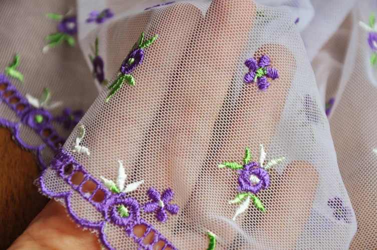 Новые Красивые Вышитые Цветок Тюль Кружевной Отделкой Высокое Качество Сетки