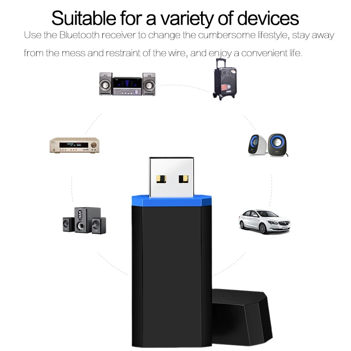 Bluetooth 5 0 аудио приемник стерео USB автомобильный адаптер кабель трансформируемый