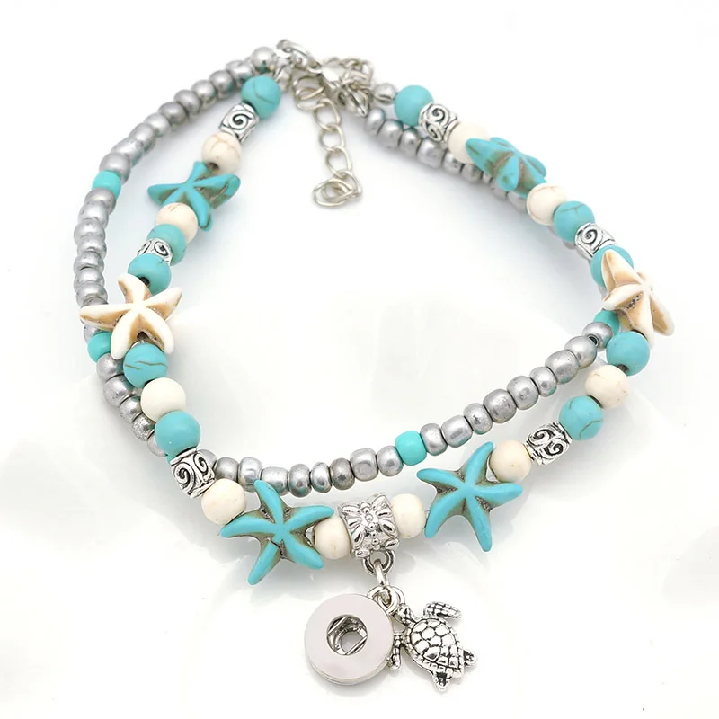Новые красивые зеленые бусины в виде морской звезды ракушки черепахи браслеты с