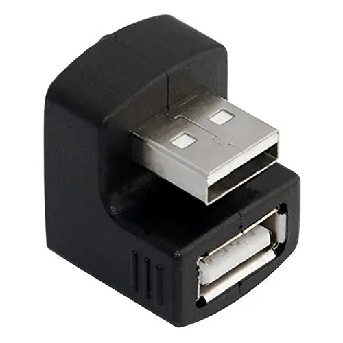 Правый угловой адаптер USB 2 0 A штекер-гнездо удлинитель 90 180 градусов черный |