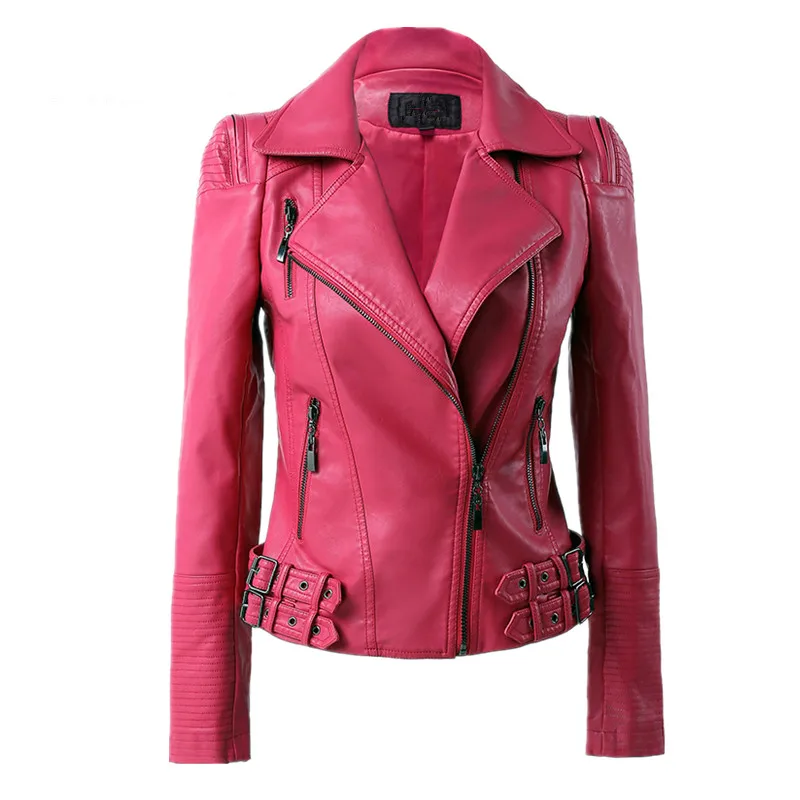 Женская куртка из искусственной кожи Dames Kleding тонкий короткий отложной воротник