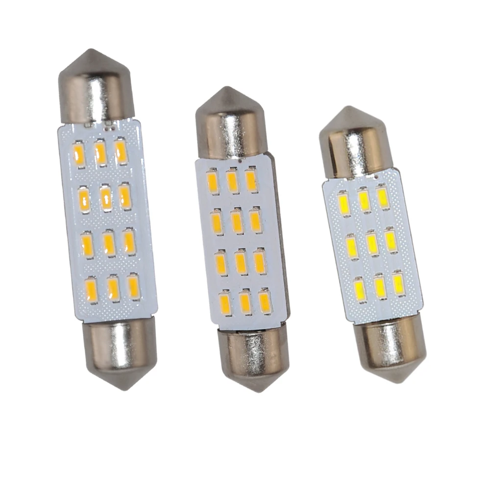 10 шт. белый/теплый белый 36 мм/39 мм/42 мм 9/12SMD 3014 купольный фестон светодиодный