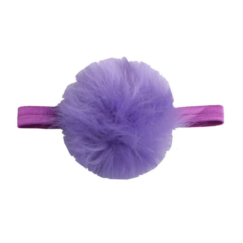 D1046 purple Для новорожденных Bebes кукла трансфер до для девочек с повязкой на голову, милый помпон Головные уборы рождественские детские резинки для волос Детские украшения для волос 9 Цвета D1046 - Цвет: D1046 purple