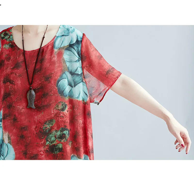 Женское летнее платье с цветочным принтом красное ТРАПЕЦИЕВИДНОЕ ПЛАТЬЕ для