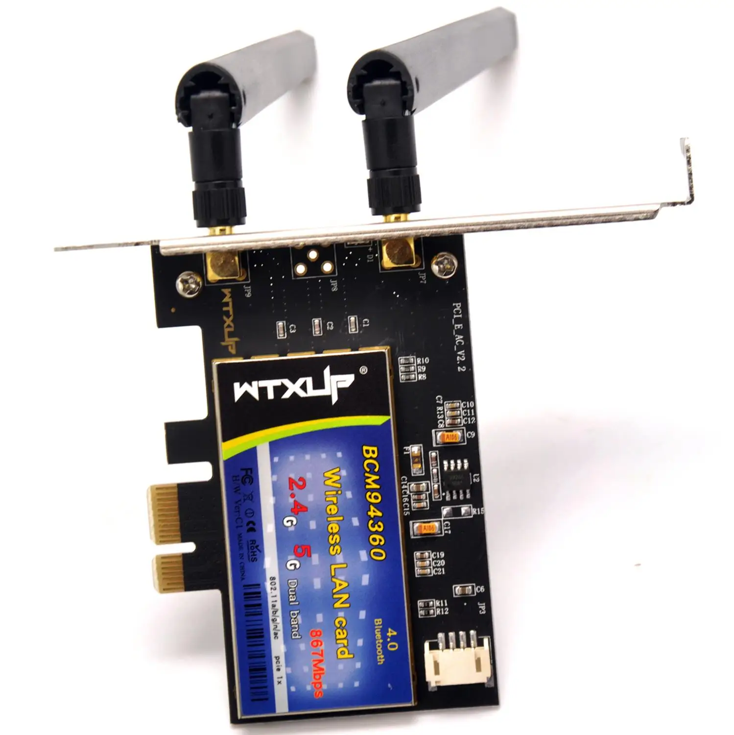 WTXUP Broadcom BCM94360CS2 1200 Мбит/с 802.11ac беспроводной PCI-E WiFi адаптер PCi Express Настольный ПК Двухдиапазонная карта+ Bluetooth 4,0