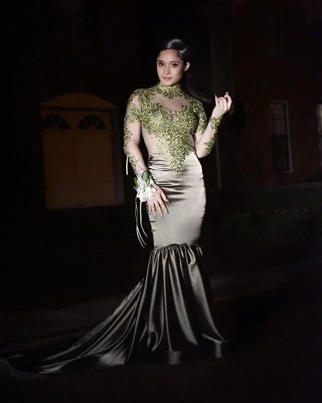 Vestidos de gala элегантное платье Русалка с длинным рукавом для выпускного вечера 2019