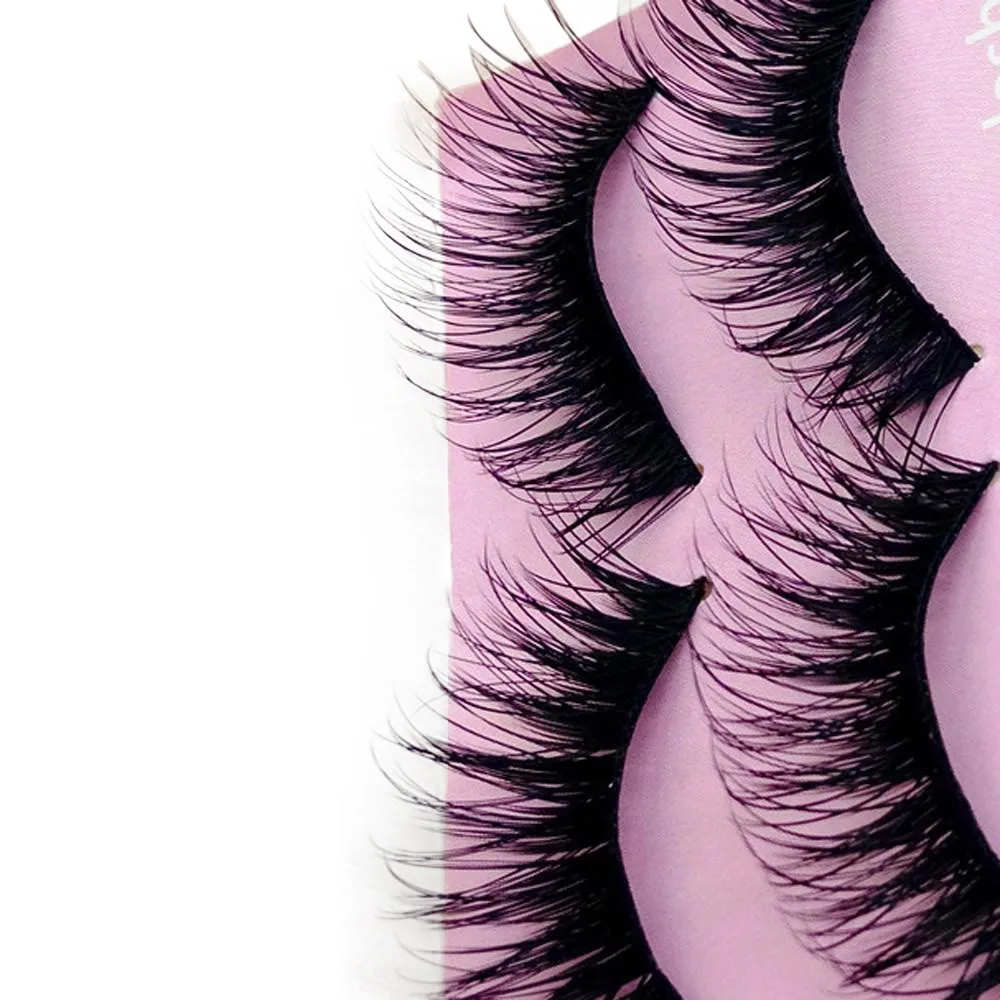 Новые модные 5 пар Толстые Длинные Накладные ресницы для вечеринок Черные