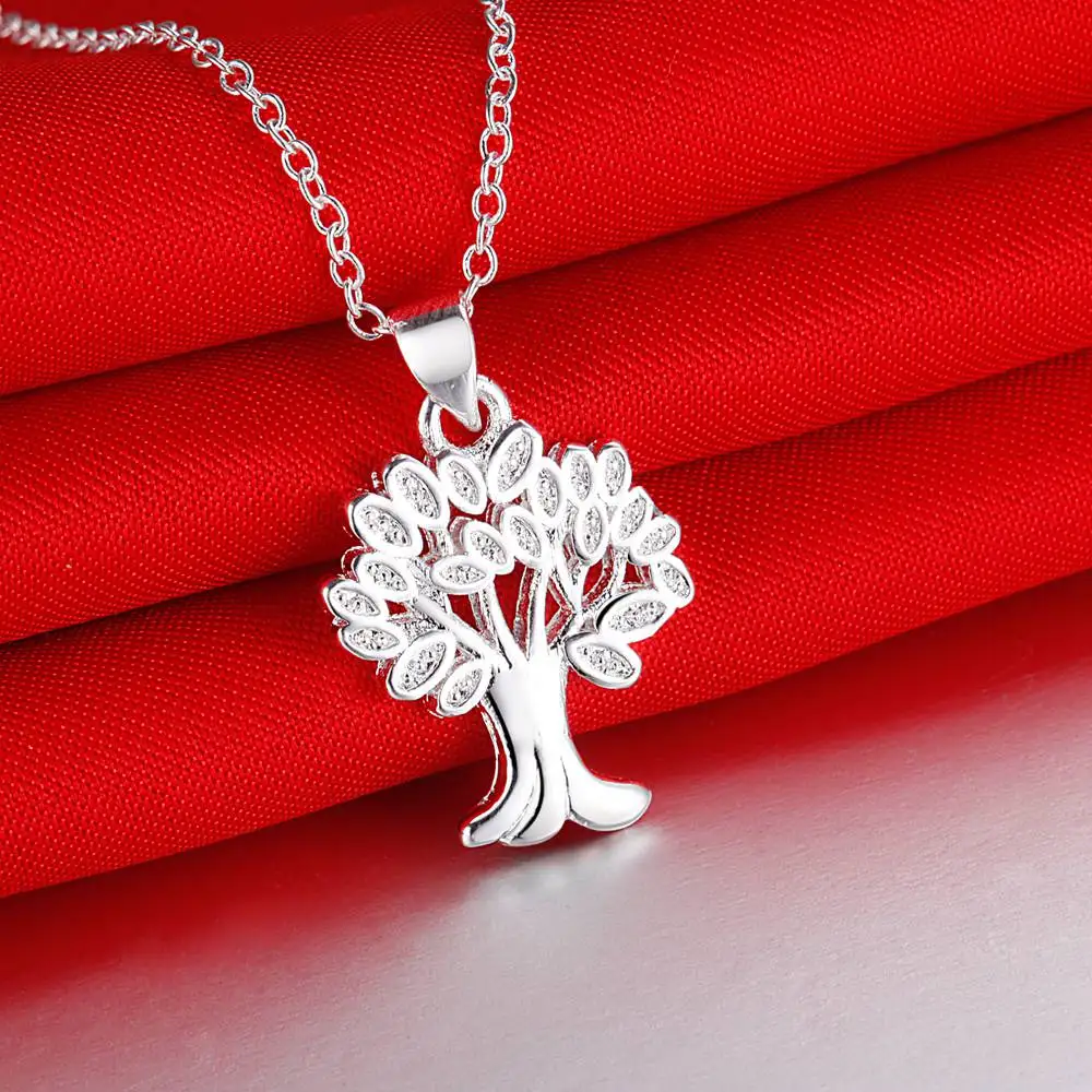 925 fashion silver chain pendants chokers necklaces for women/men jewelry exquisite wishing tree | Украшения и аксессуары