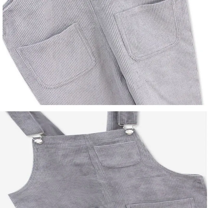Женские вельветовые брюки с завышенной талией весна осень 2017|shoulder pants|bib pants