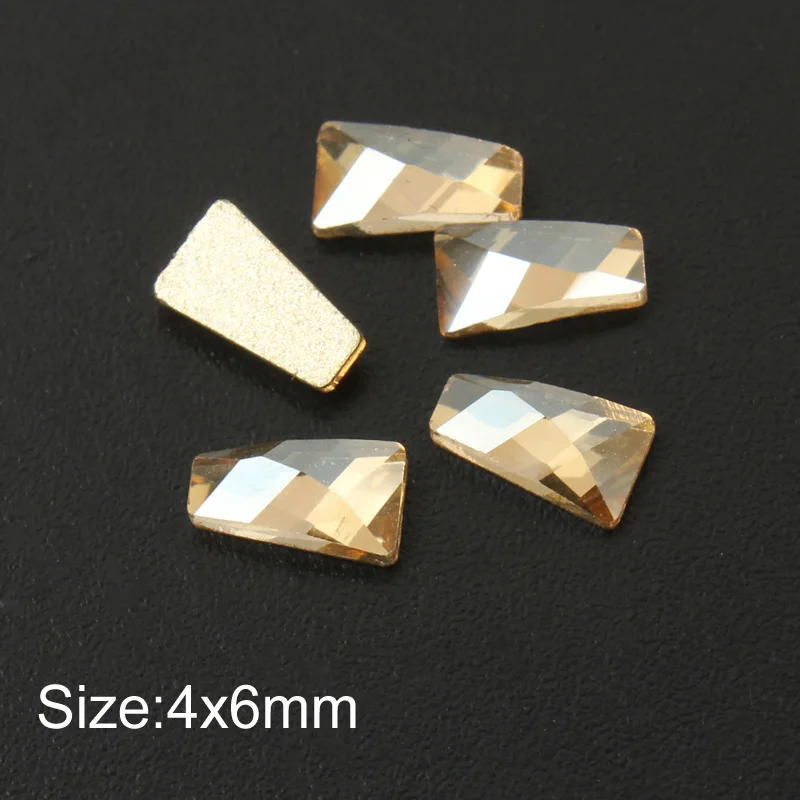 T 4x6mm Сердце/конский глаз/луна/овальный кристалл для ногтей шампанское горный хрусталь 3D Шарм плоский стеклянный камень маникюр стразы для ногтевого дизайна каменный декор - Цвет: T 4x6mm