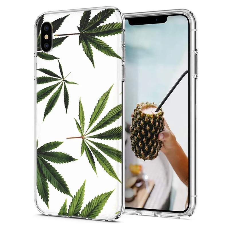 Мягкий чехол для телефона iPhone 6 7 XS Max чехлы из ТПУ цветной пейзаж табак лист Fundas X XR